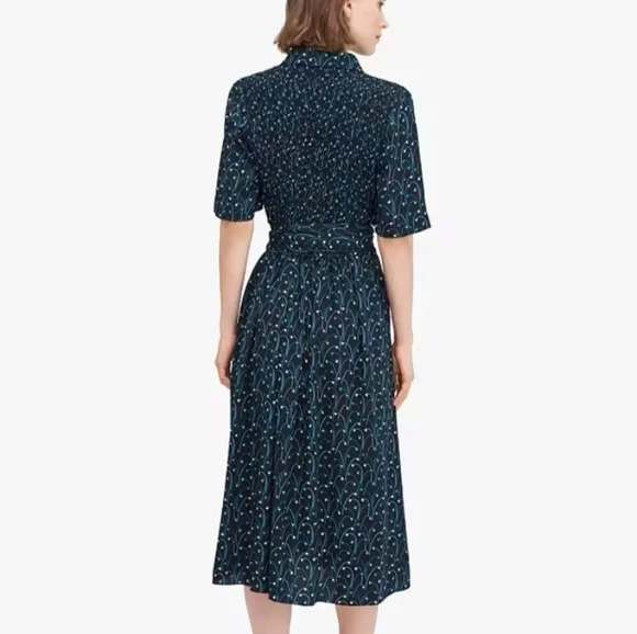 Kate Spade Star Floral Smocked Back Shirtdress Size 10 - Picture 4 of 10